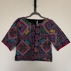 Hmong Modern Embroidered and Batik Top